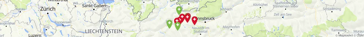 Kartenansicht für Apotheken-Notdienste in der Nähe von Stams (Imst, Tirol)